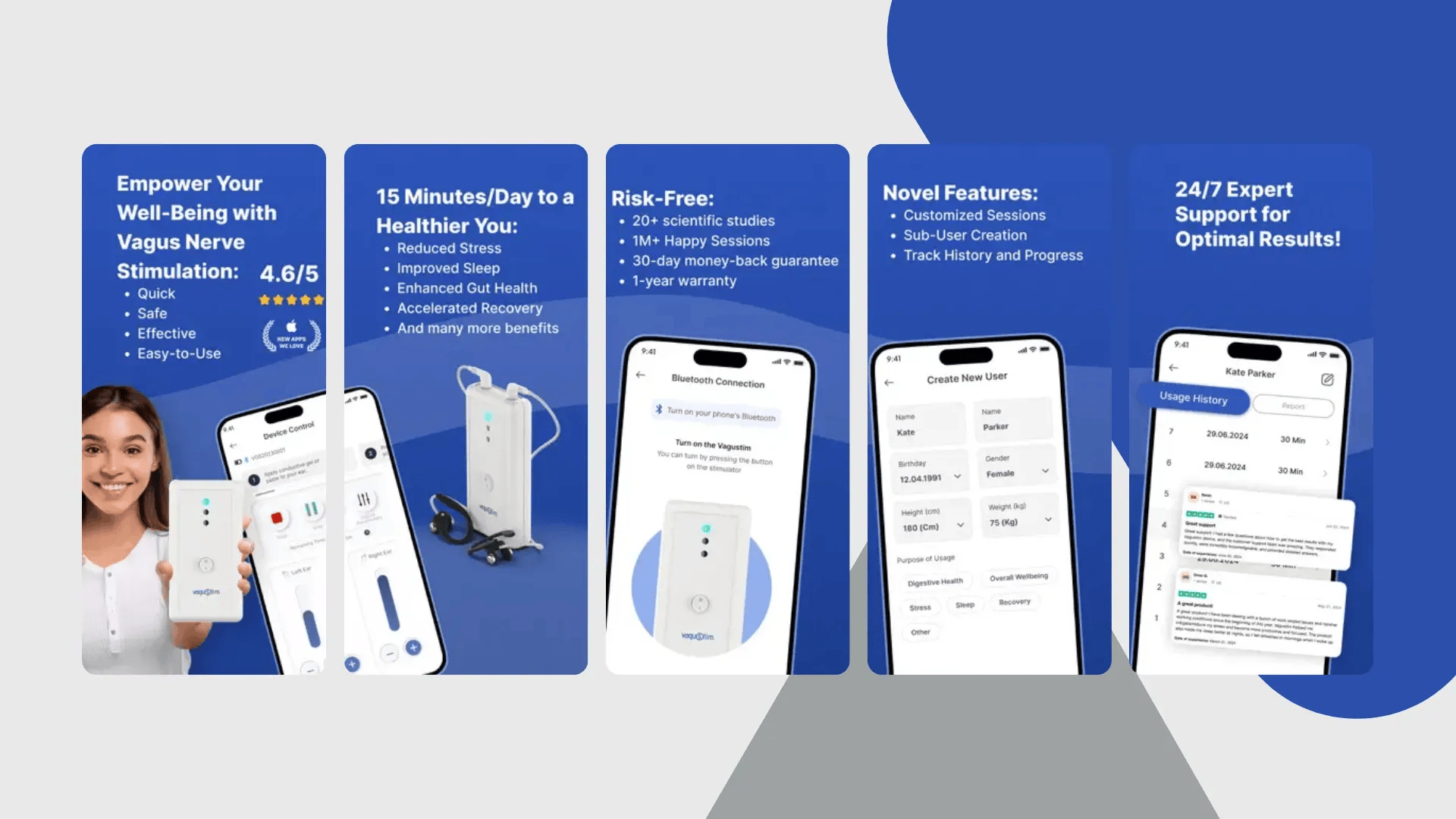 Vagustim - Wearable Health & Wellness — Mobile project by Brandyn Fisher